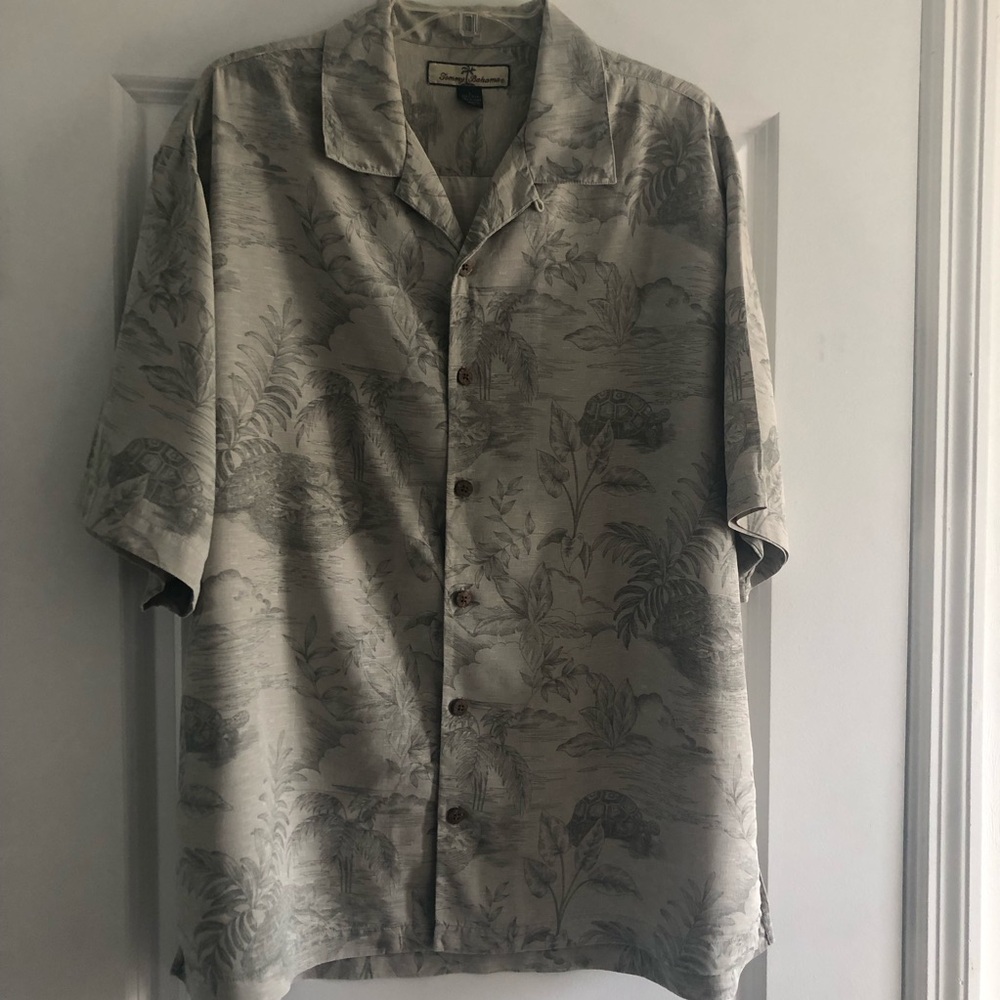 Tommy Bahama Silk Tropical Print Button-Up Shirt